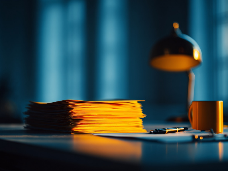Private mortgage documents on a desk